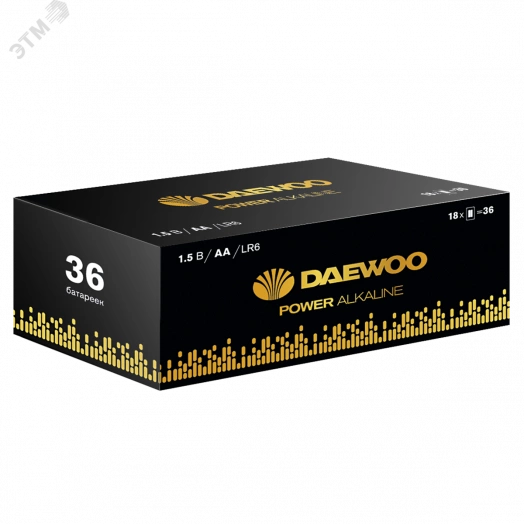 Элемент питания LR 6 (AA) DAEWOO Power Alkaline, упаковка 36 шт.