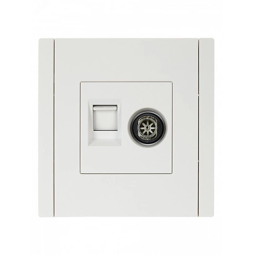 FORTE&PIANO Розетка двойная TV+RJ45 кат.5E FP236 белый IEK