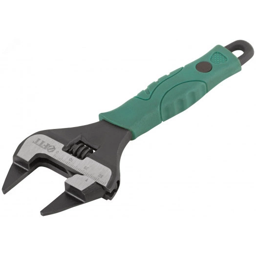 Ключ разводной ''Карат'', CrV, обточенные узкие губки, шкала, увелич.захват, прорезин.ручка 150 мм ( 34 мм )