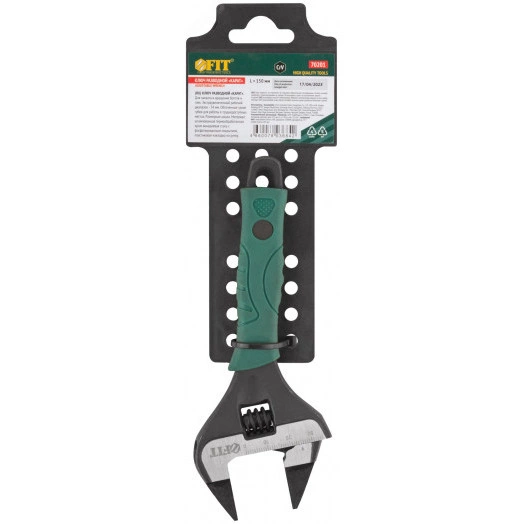 Ключ разводной ''Карат'', CrV, обточенные узкие губки, шкала, увелич.захват, прорезин.ручка 150 мм ( 34 мм )