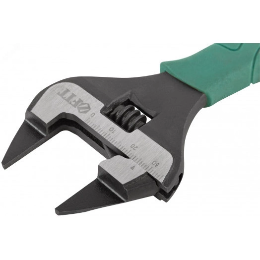 Ключ разводной ''Карат'', CrV, обточенные узкие губки, шкала, увелич.захват, прорезин.ручка 150 мм ( 34 мм )