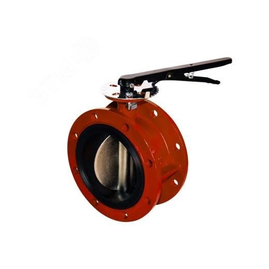 Затвор дисковый поворотный фланцевый для систем пожаротушения 021F DN 400 ч/ч с редуктором