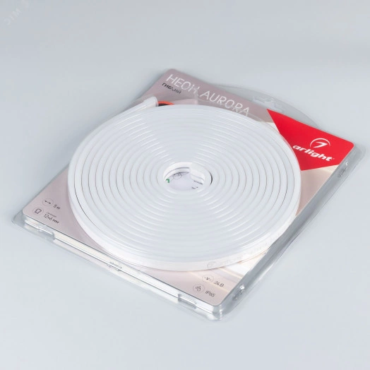 Лента герметичная AURORA-PS-A120-12x6мм 24V White6000 (10 W/m, IP65, 2835, 5м) (Силикон)