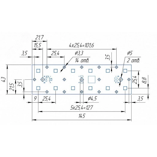 Модуль светодиодный MODULE 145x43 AL1.5 1x12 Refond 5050 CRI70 4000K