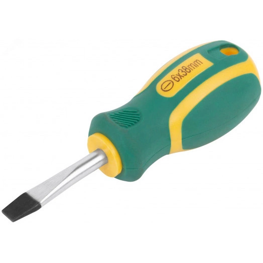 Отвертка ''Контур'', CrV сталь, прорезиненная ручка 6х38 мм SL