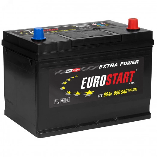 Аккумулятор автомобильный EUROSTART Extra Power Asia 90Ah R+ (нижний борт)