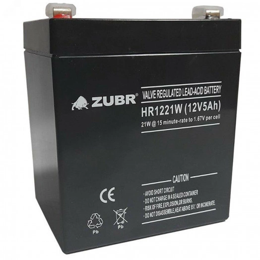 Аккумуляторная батарея ZUBR HR1221W 12V5Ah