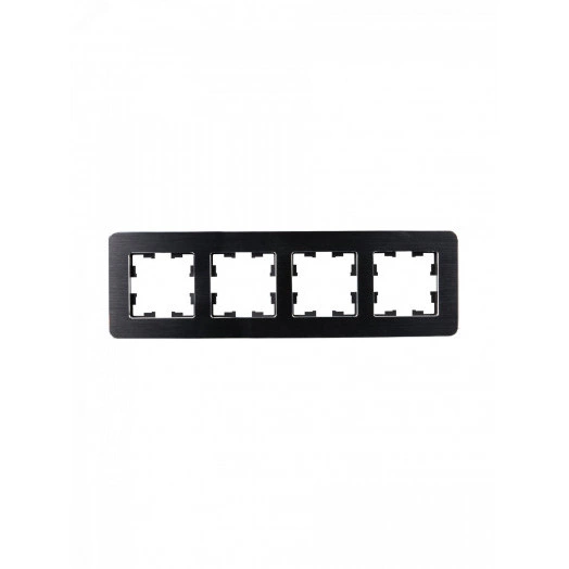 BRITE Рамка 4 поста РУ-4-1-Бр металл черный RE AL IEK