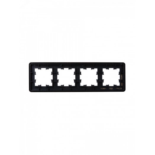 BRITE Рамка 4 поста РУ-4-1-Бр металл черный RE AL IEK