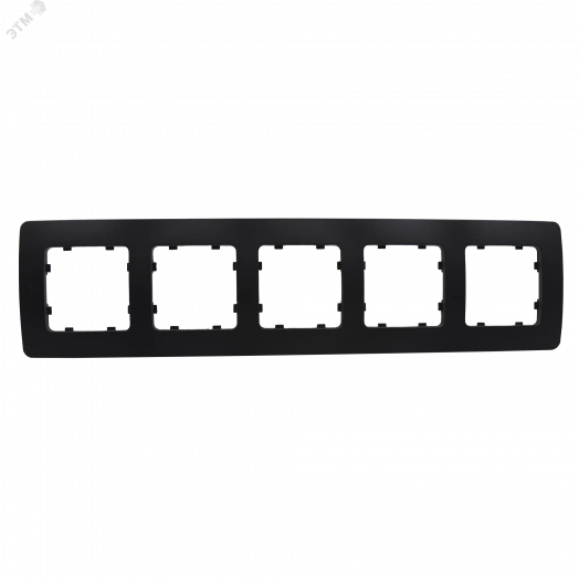 Рамка пятиместная, скрытой установки, цвет черный