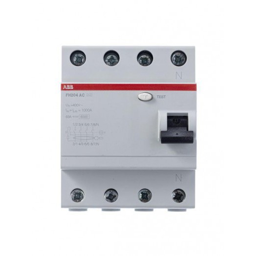 Выключатель дифференциального тока (УЗО) 4п 63А 30мА тип AC FH204 ABB 2CSF204004R1630