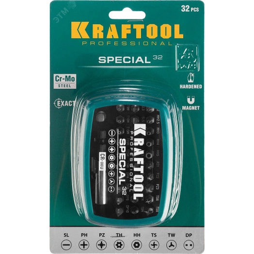 Набор специальных бит SPECIAL-32, 32 предмета, Cr-Mo