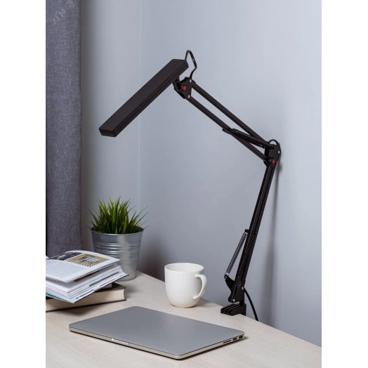 Светильник настольный NLED-507-8W-BK светодиодный на струбцине чёрный