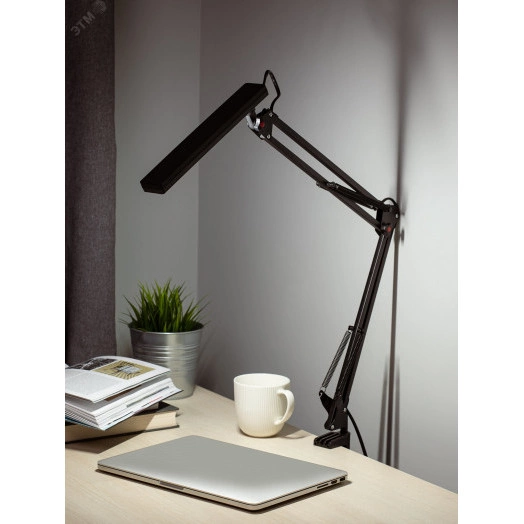 Светильник настольный NLED-507-8W-BK светодиодный на струбцине чёрный