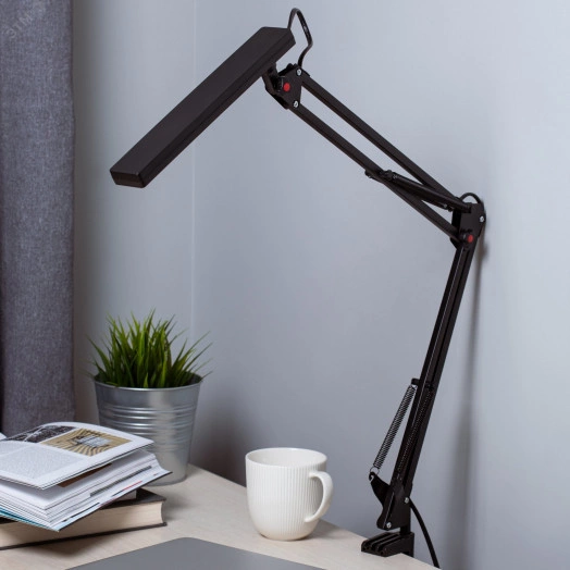 Светильник настольный NLED-507-8W-BK светодиодный на струбцине чёрный