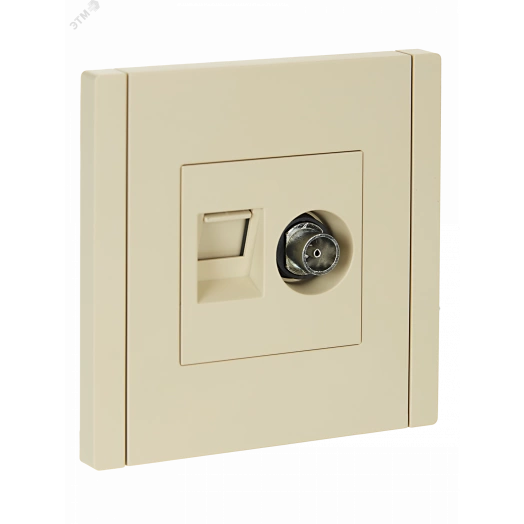 FORTE&PIANO Розетка двойная TV+RJ45 кат.5E FP436 ваниль IEK