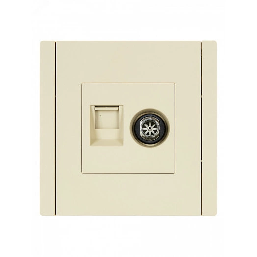 FORTE&PIANO Розетка двойная TV+RJ45 кат.5E FP436 ваниль IEK