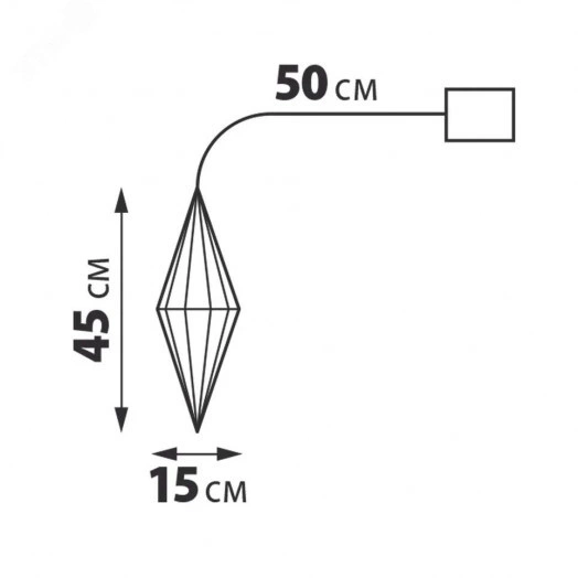 Светильник декоративный Брильянт на батарейках 3AA не в комплекте 100 светодиодов Белый свет Цвет корпуса радужный TM Uniel ULD-R506 3АА DIAMOND