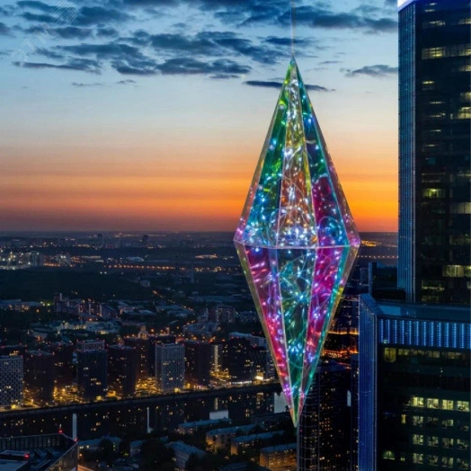 Светильник декоративный Брильянт на батарейках 3AA не в комплекте 100 светодиодов Белый свет Цвет корпуса радужный TM Uniel ULD-R506 3АА DIAMOND