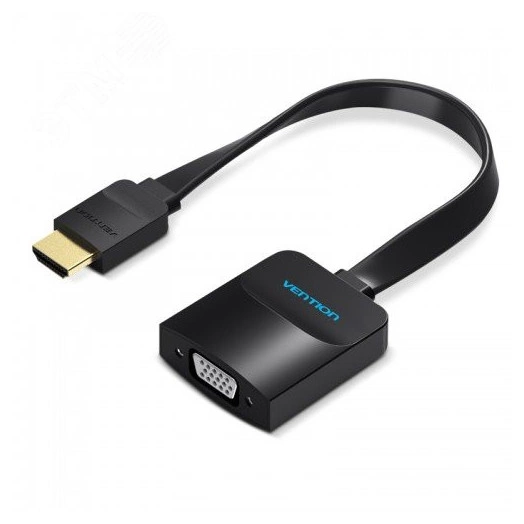 Конвертер мультимедиа HDMI на VGA + аудио, плоский, 0.15 м.