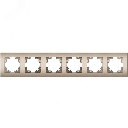 Рамка шестиместная горизонтальная Афина шампань (еврослот)
