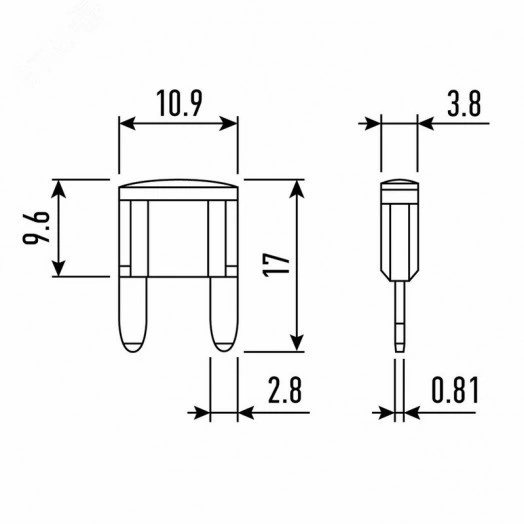 Набор автомобильных предохранителей 'мини' в пластиковой коробке 100шт.,
