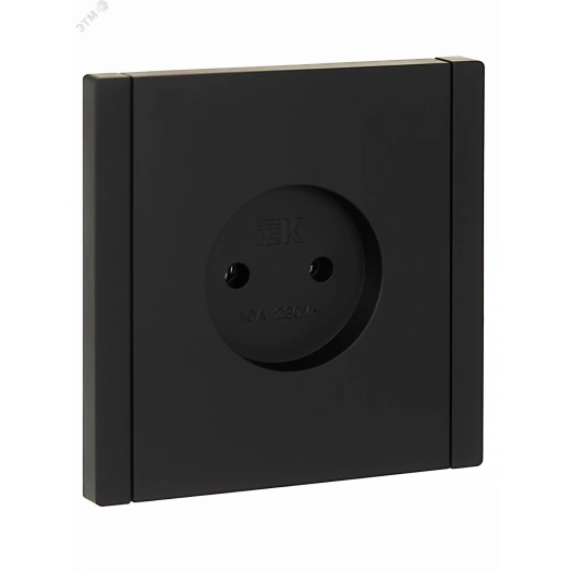FORTE&PIANO Розетка 1-местная без заземления без защитных шторок винтовое крепление 10А FP118 черный IEK