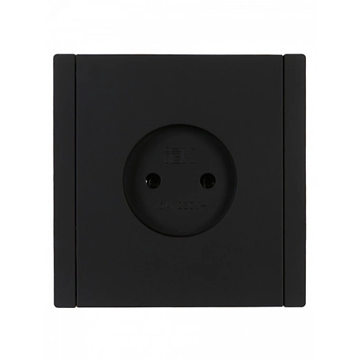 FORTE&PIANO Розетка 1-местная без заземления без защитных шторок винтовое крепление 10А FP118 черный IEK