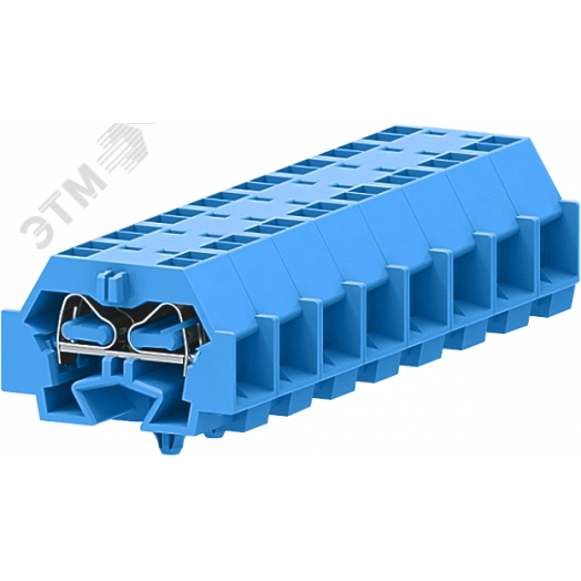 Клемма TB 2-2 с бок. подключ. с защелк. ножками, синяя