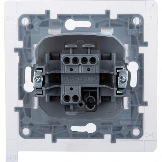 Переключатель одноклавишный IP44 - Legrand Etika - 10А 250В безвинтовые зажимы - слоновая кость