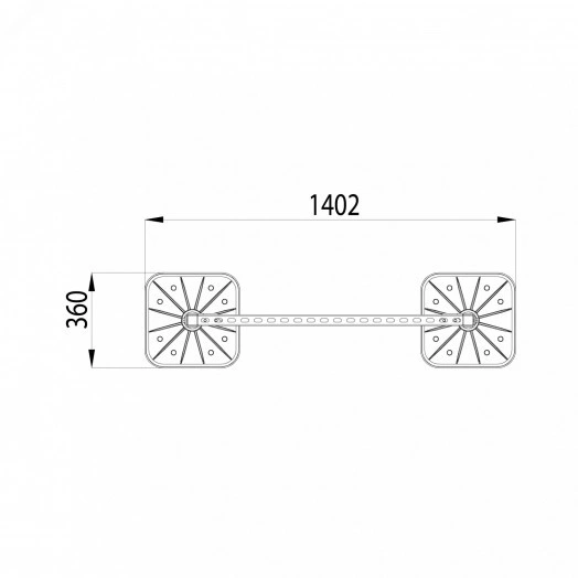 Опорная конструкция для горизонтальных прямоугольных воздуховодов и металлических лотков кабеленесущих систем TECHNORAPTOR FOOT 1000х500