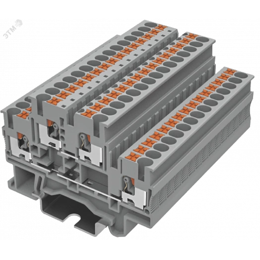Клемма TP 2-уровневая, сечение 4 мм. кв., серая