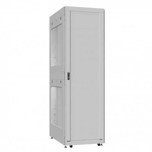 Шкаф серверный 42U 800х1000 передняя дверь: одностворчатая глухой металл IP51. задняя дверь: двустворчатая перфорированная IP20. боковые панели: перфорированные. цвет: серый RAL7035 