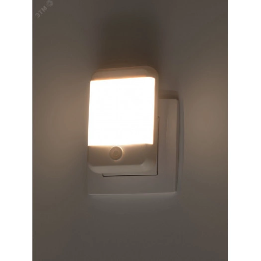 Ночник - светильник светодиодный NN-624-SW-W в розетку с выключателем белый