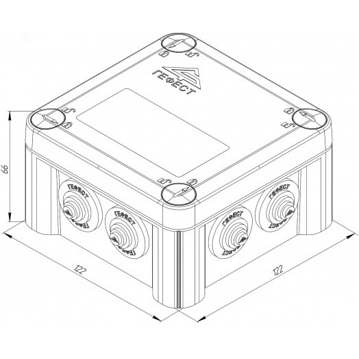 Коробка монтажная огнестойкая КМ-О-1212(П)(18к)-IP55