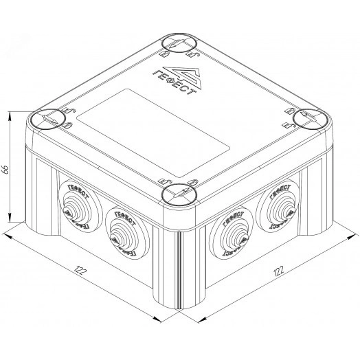 Коробка монтажная огнестойкая КМ-О-1212(П)(18к)-IP55