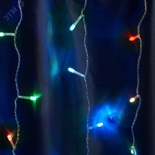Гирлянда занавес LED мультиколор плавная смена цвета 1.5х1.5м IP44