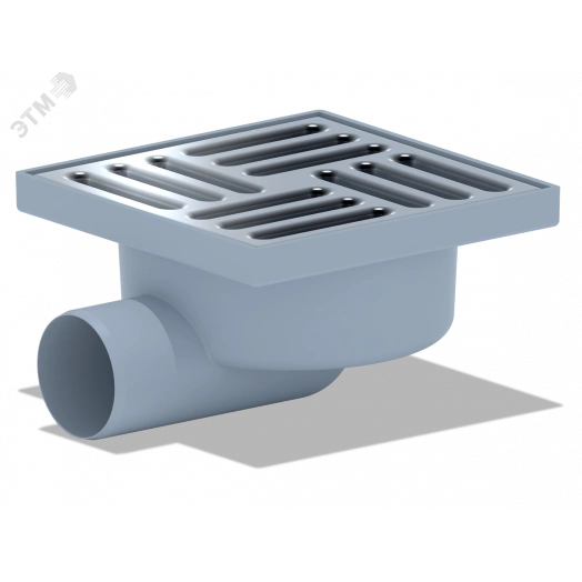 Трап горизонтальный выпуск 50 нержавеющая решетка 15х15см