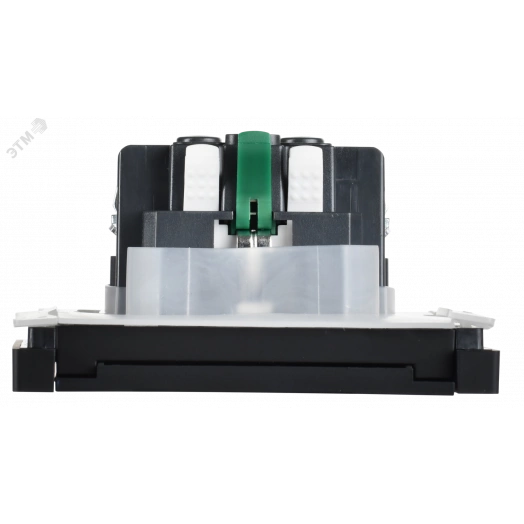 FORTE&PIANO Розетка 1-местная с заземлением с защитными шторками и крышкой безвинтовое крепление 16А IP44 FP119 черный IEK