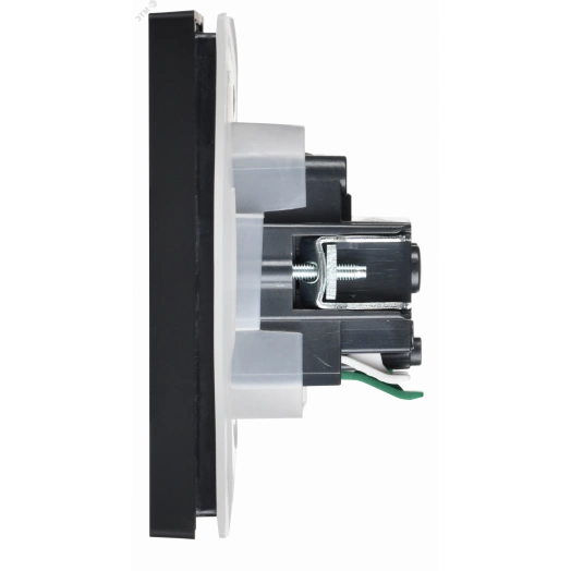 FORTE&PIANO Розетка 1-местная с заземлением с защитными шторками и крышкой безвинтовое крепление 16А IP44 FP119 черный IEK