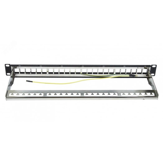 Панель коммутационная СегментЛАН 1U FTP, 24 порта, наборная, keystone, черная