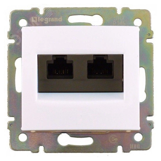 VALENA Розетка компьютерная RJ45 категория 5 2выхода UTP слоновая кость