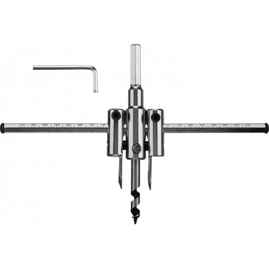 Сверло ''Мастер'' регулируемое по дереву, двухрезцовое ''Балеринка'', d=40-200мм, 1-30мм, в блистере