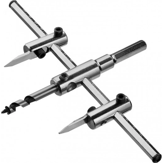 Сверло ''Мастер'' регулируемое по дереву, двухрезцовое ''Балеринка'', d=40-200мм, 1-30мм, в блистере