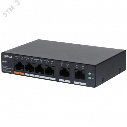 Коммутатор управляемый промышленный L3 4 порта RJ45/SFP 10 100 1000 Мб/с  PoE 90Вт