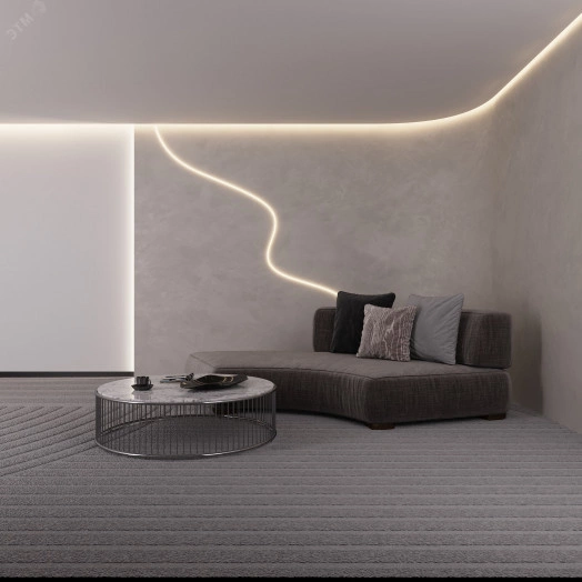 Лента герметичная AURORA-PS-A120-12x6мм 24V Pink (10 W/m, IP65, 2835, 5м) (Силикон)