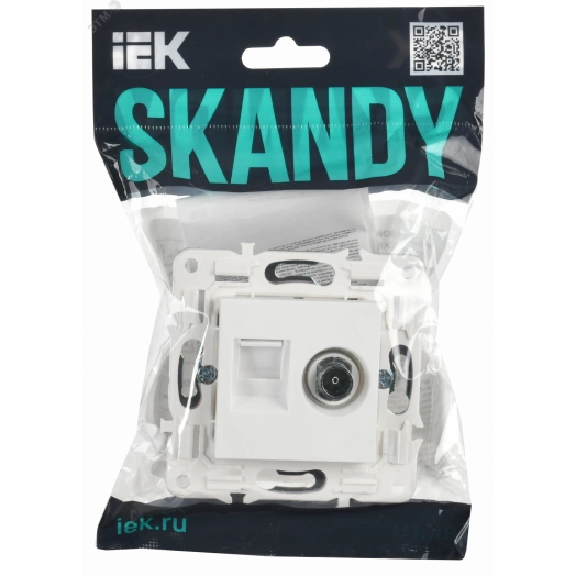 SKANDY Розетка двойная TV+RJ45 кат.5E SK-A14W арктический белый IEK