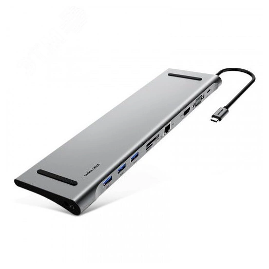 Док-станция USB Type C 10 в 1, USB 3.1, HDMI 19, VGA, RJ45, TF, SD, аудио