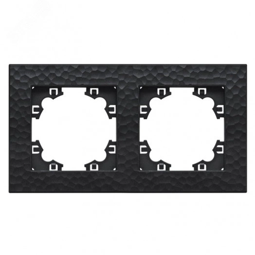 Рамка фактурная 2 поста универсальная UNIVersal Афина графит (еврослот)