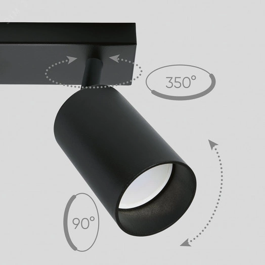 Светильник ДБО 2хGU10 без ламп наклонный черный